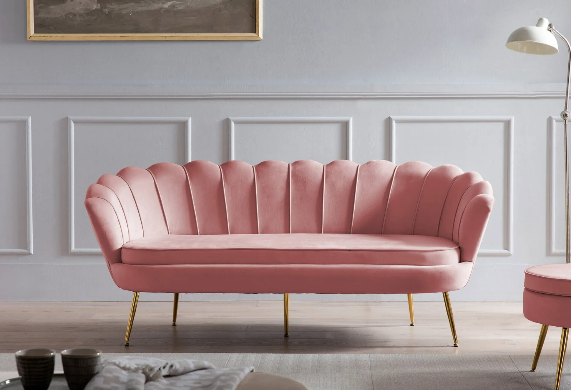 Bank Chanelle Velvet Roze 180 cm