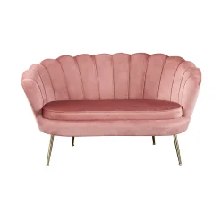 Bank Chanelle Velvet Roze 136 cm