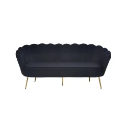 Bank Chanelle Velvet Zwart 180 cm