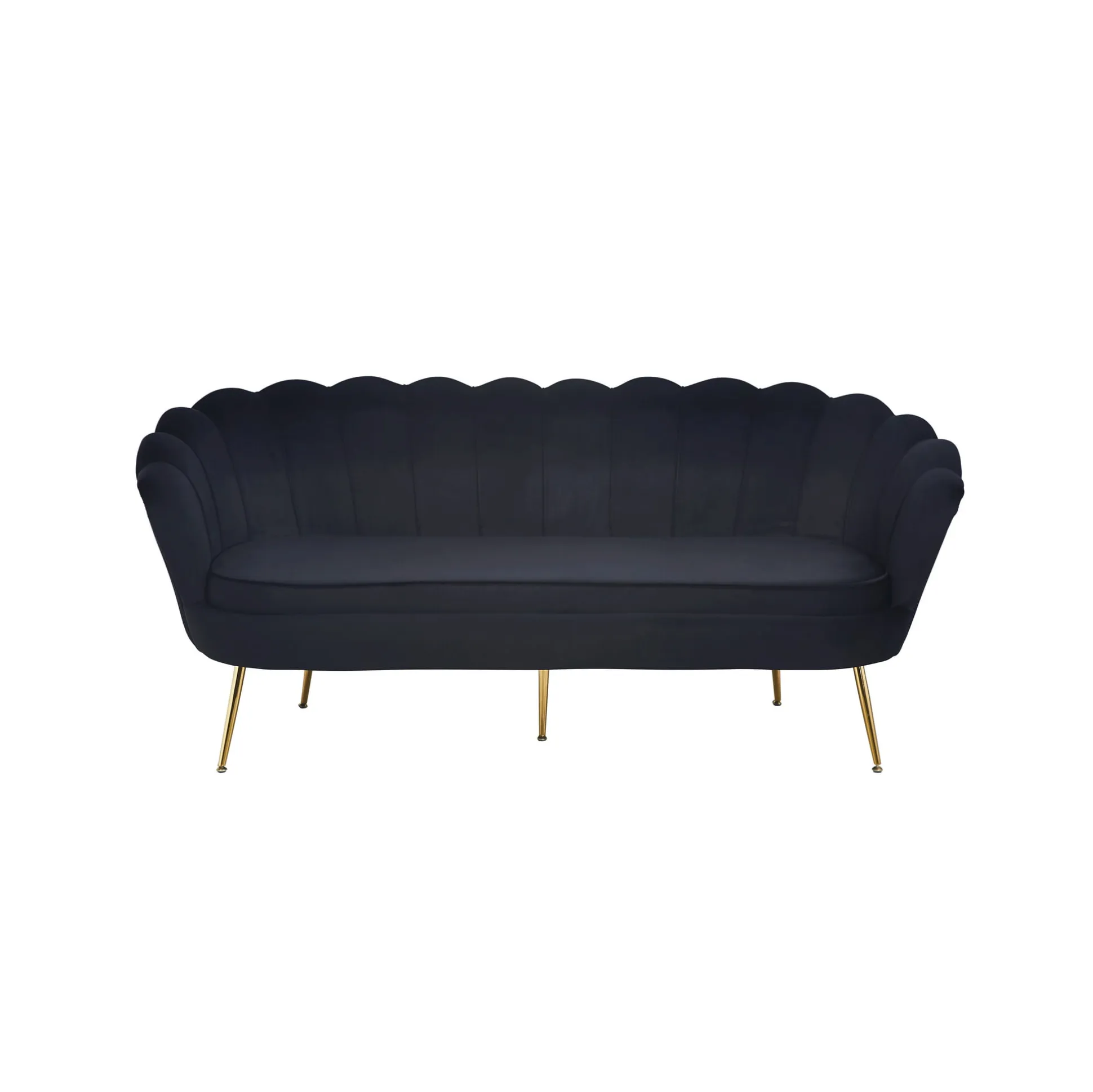 Bank Chanelle Velvet Zwart 180 cm