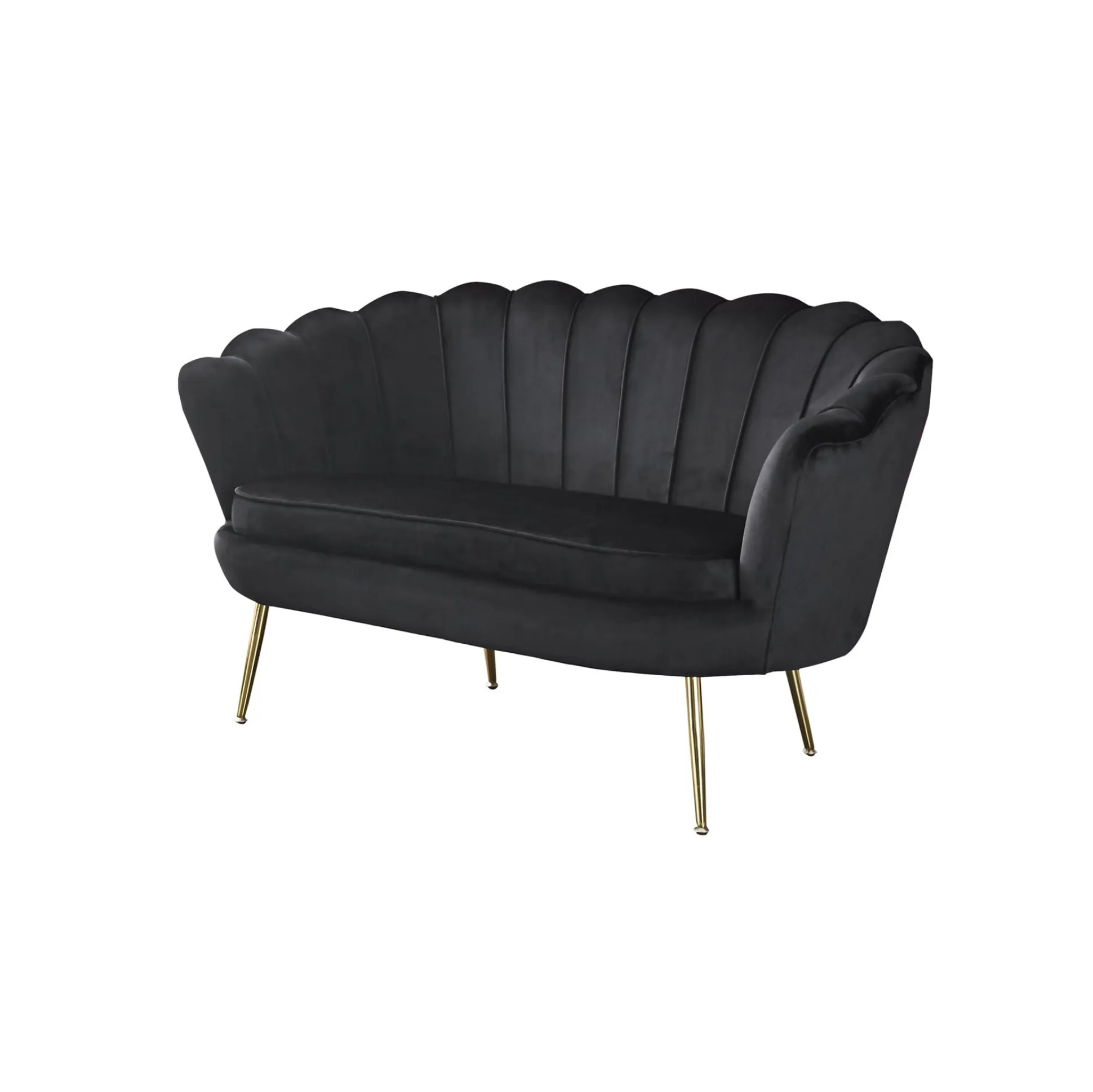 Bank Chanelle Velvet Zwart 136 cm