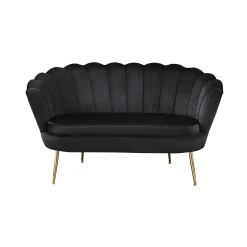 Bank Chanelle Velvet Zwart 136 cm