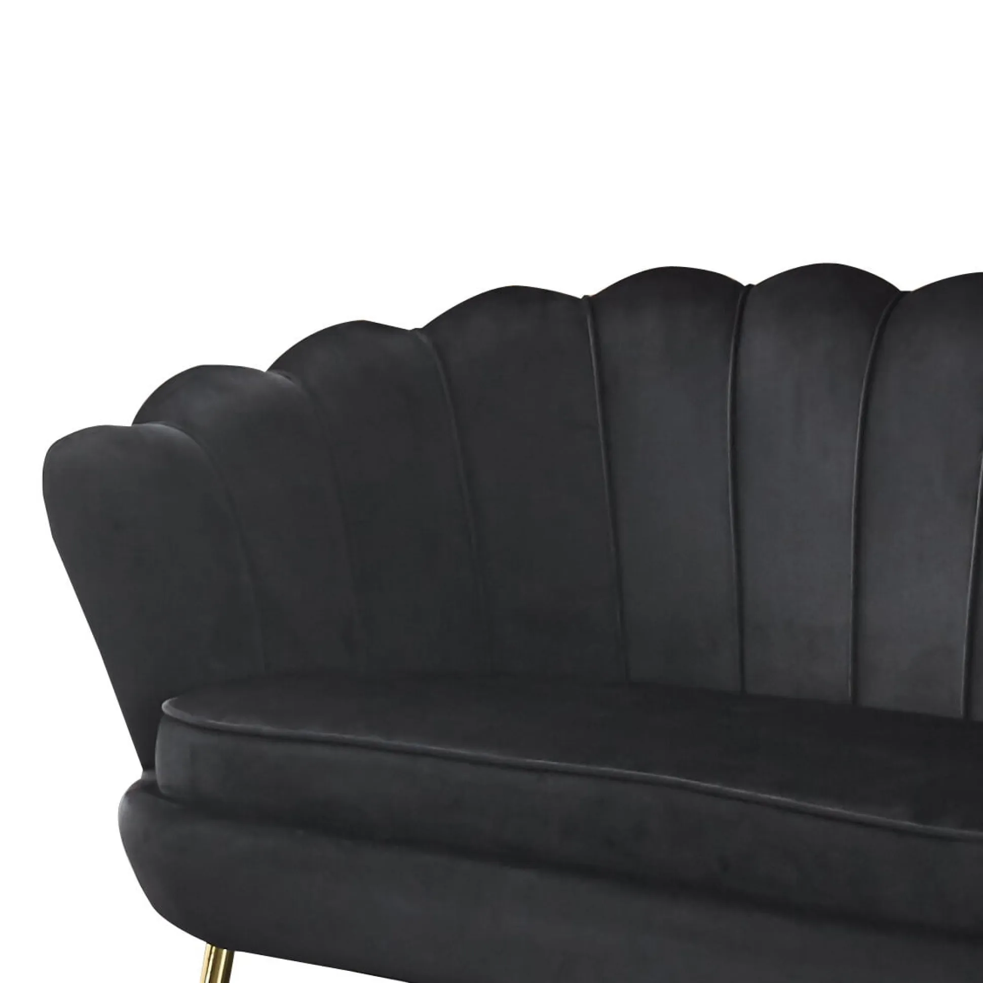 Bank Chanelle Velvet Zwart 136 cm