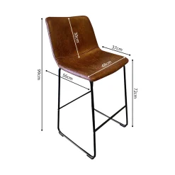 Barkruk Andrew Cognac – Set van 2