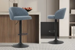 Barkruk Babet Blauw Bouclé – Set van 2