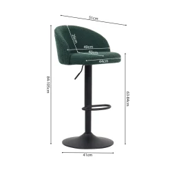 Barkruk Babet Groen Bouclé – Set van 2