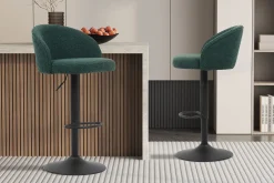 Barkruk Babet Groen Bouclé – Set van 2