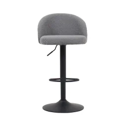 Barkruk Babet Lichtgrijs Bouclé – Set van 2