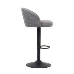 Barkruk Babet Lichtgrijs Bouclé – Set van 2