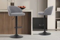 Barkruk Babet Lichtgrijs Bouclé – Set van 2