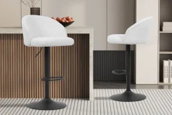 Barkruk Babet Wit Bouclé – Set van 2