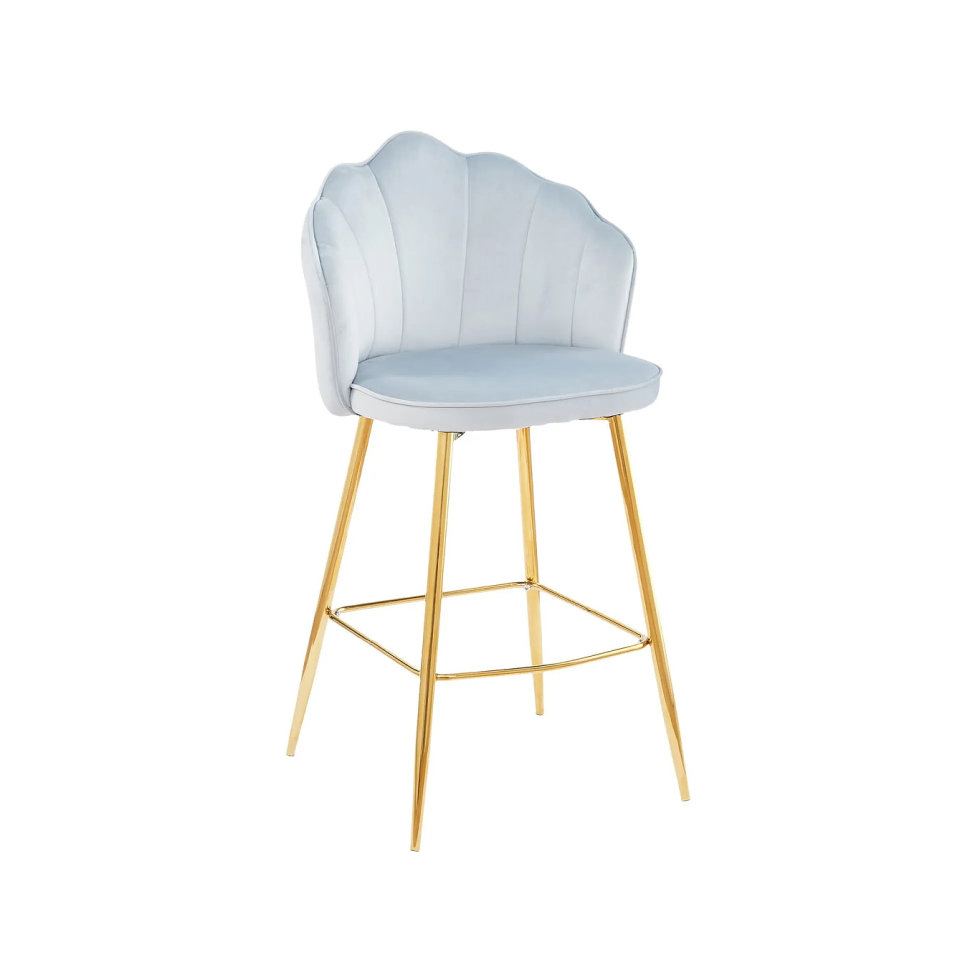 Barkruk Chanelle Velvet Lichtgrijs – Set van 2