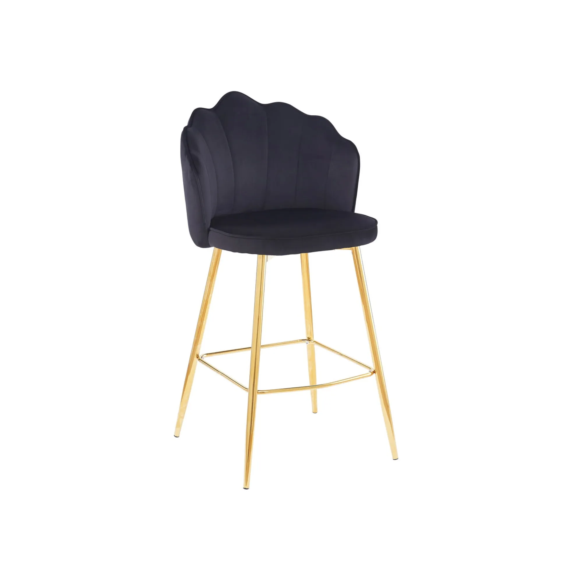 Barkruk Chanelle Velvet Zwart – Set van 2