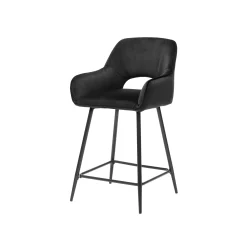 Barkruk Céline Zwart Velours – Set van 2