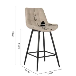 Barkruk Johanna Beige – Set van 2