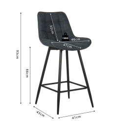 Barkruk Johanna Donkerblauw – Set van 2