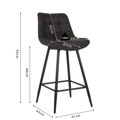 Barkruk Johanna Donkergrijs – Set van 2