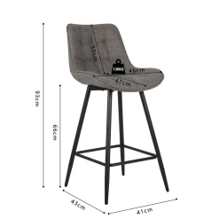 Barkruk Johanna Lichtgrijs – Set van 2