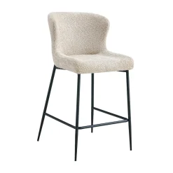 Barkruk Jolie Bouclé Beige – Set van 2