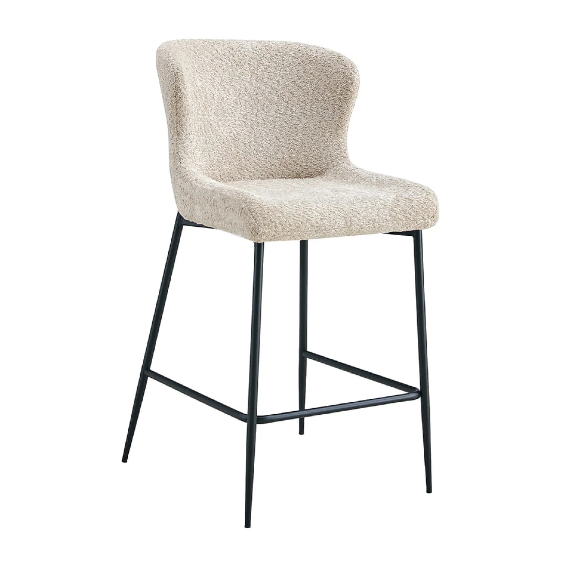 Barkruk Jolie Bouclé Beige – Set van 2