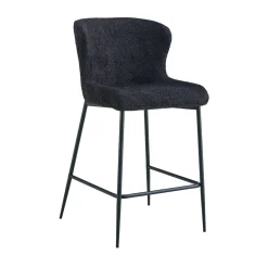 Barkruk Jolie Bouclé Donkergrijs – Set van 2