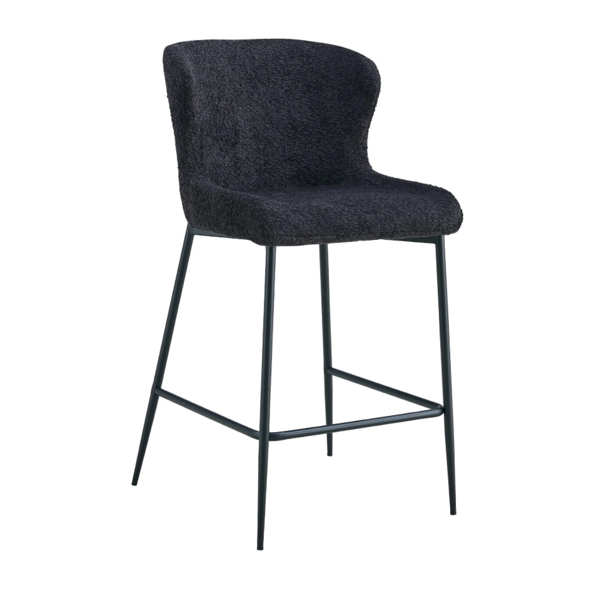 Barkruk Jolie Bouclé Donkergrijs – Set van 2