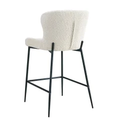 Barkruk Jolie Bouclé Ecru – Set van 2