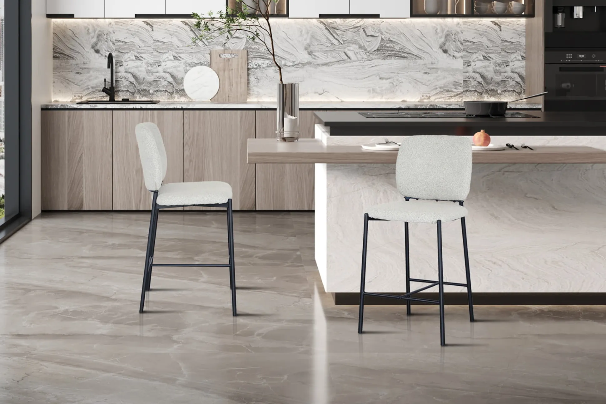 Barkruk Killian Beige – Set van 2