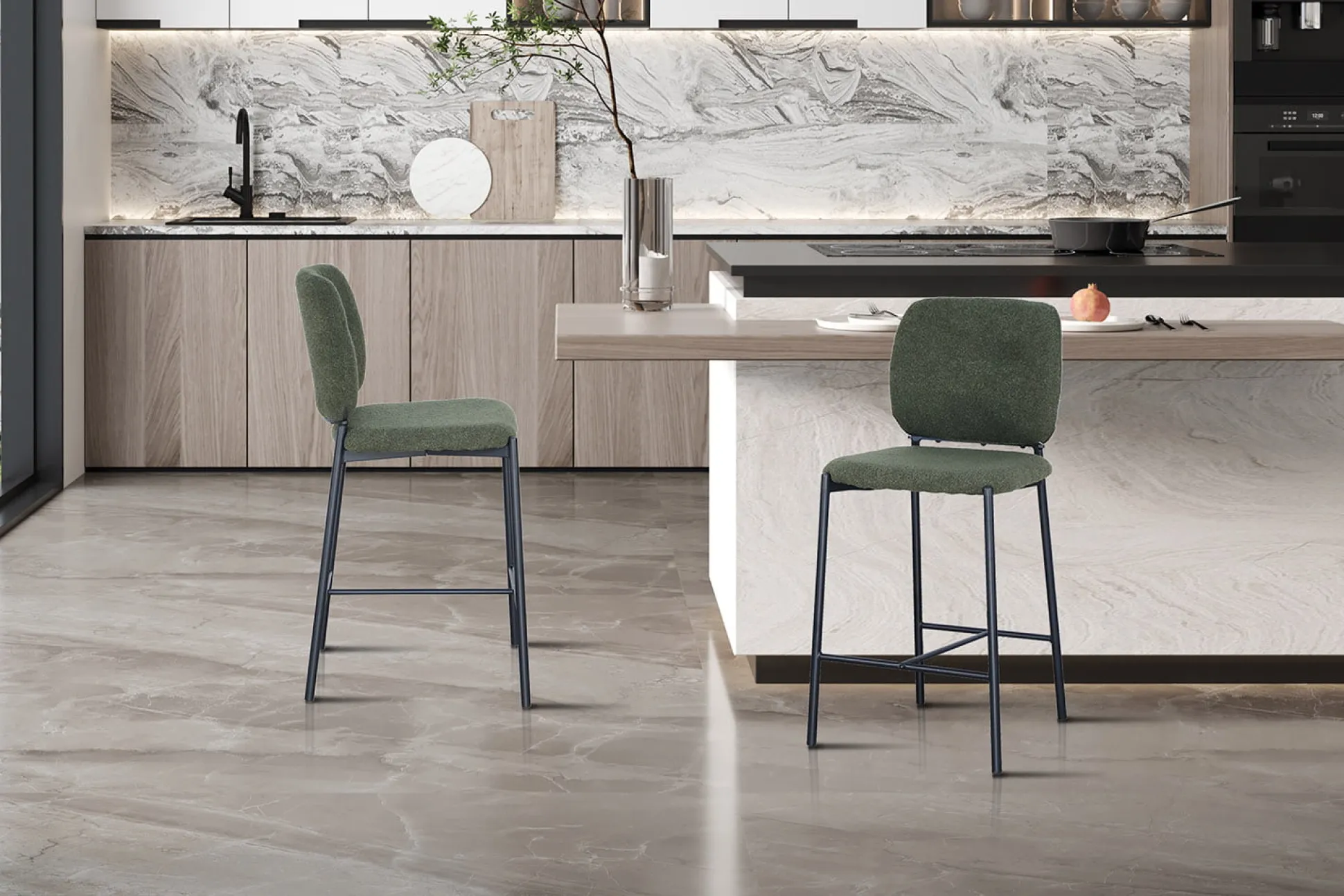 Barkruk Killian Groen – Set van 2