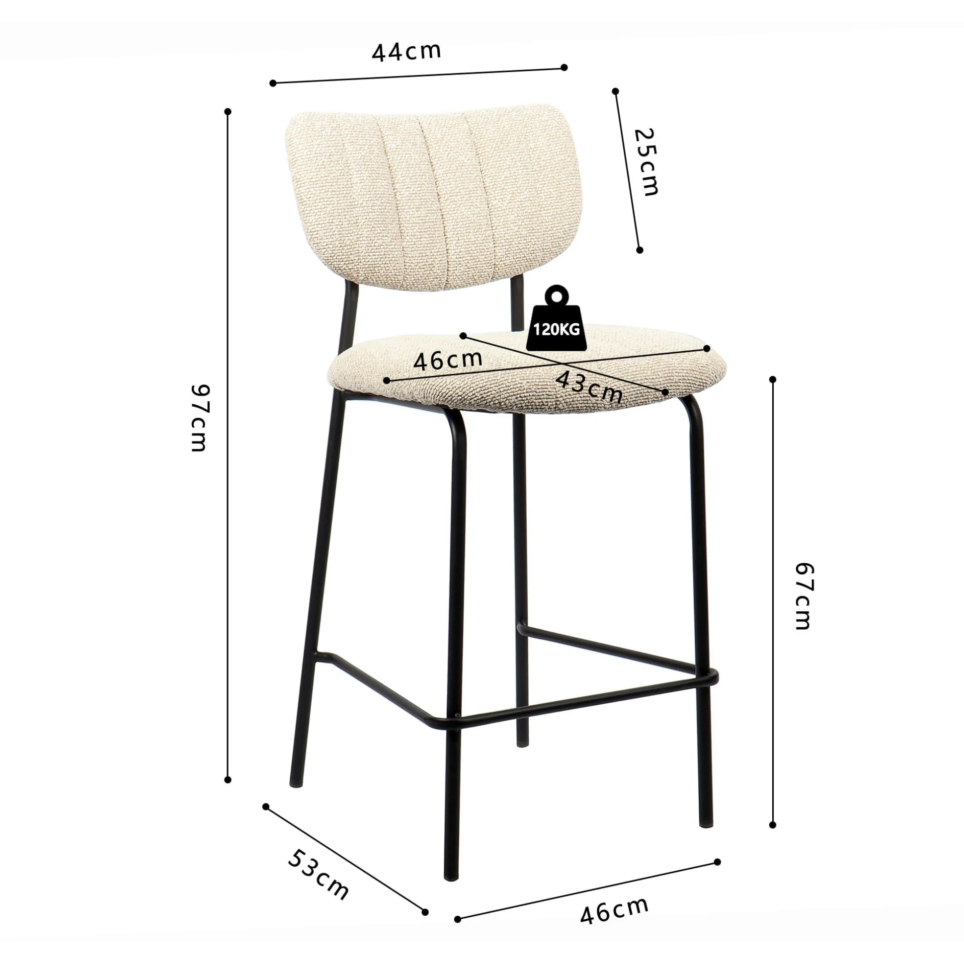 Barkruk Lidy Beige – Set van 2