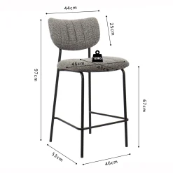 Barkruk Lidy Donkergrijs – Set van 2