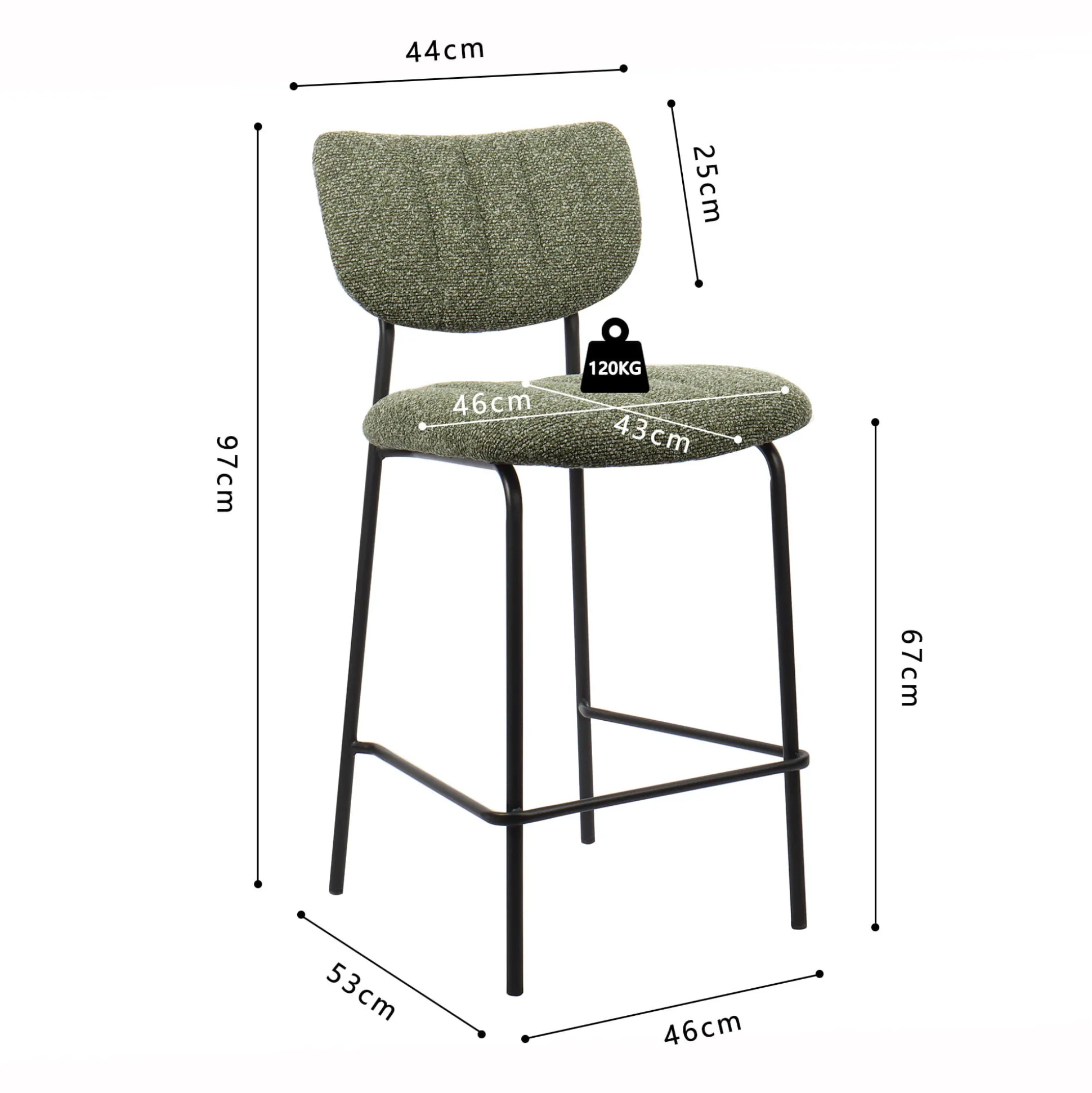 Barkruk Lidy Groen – Set van 2
