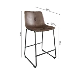 Barkruk Logan Donkerbruin Kunstleer – Set van 2