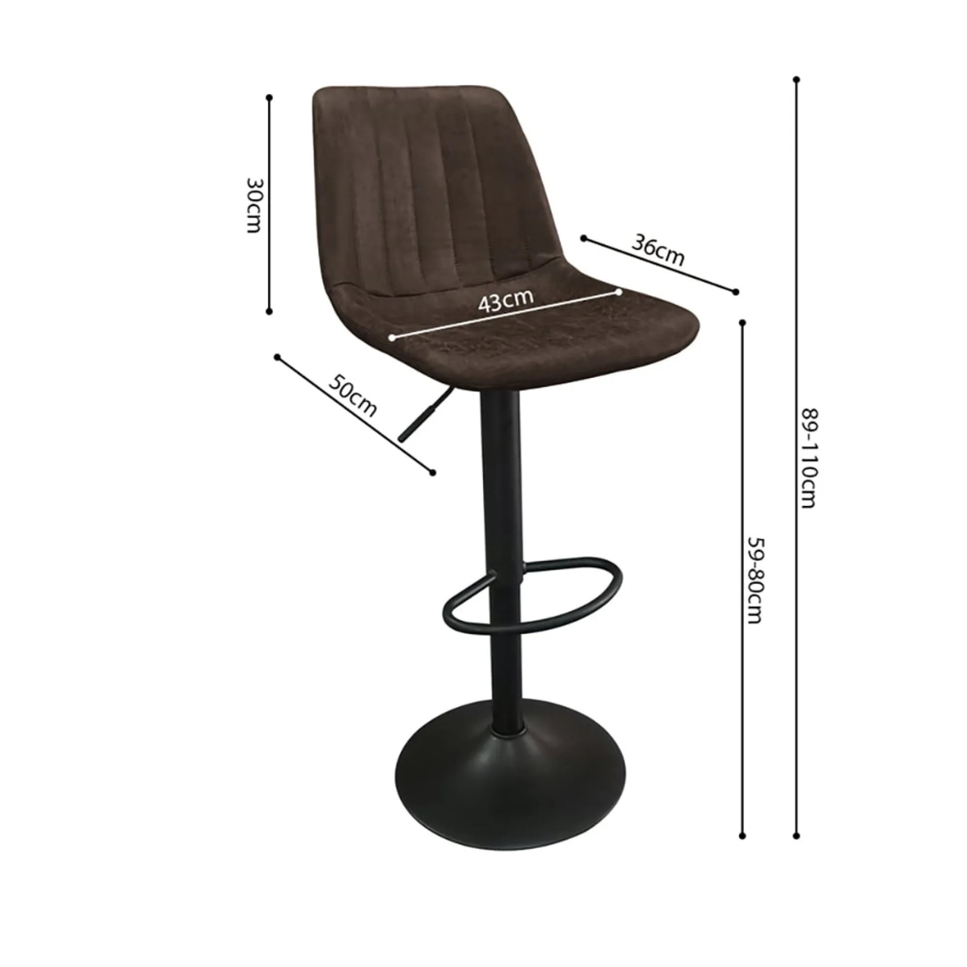 Barkruk Ufuk Donkerbruin – Set van 2