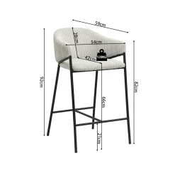 Barkruk Vieve Lichtgrijs – Set van 2