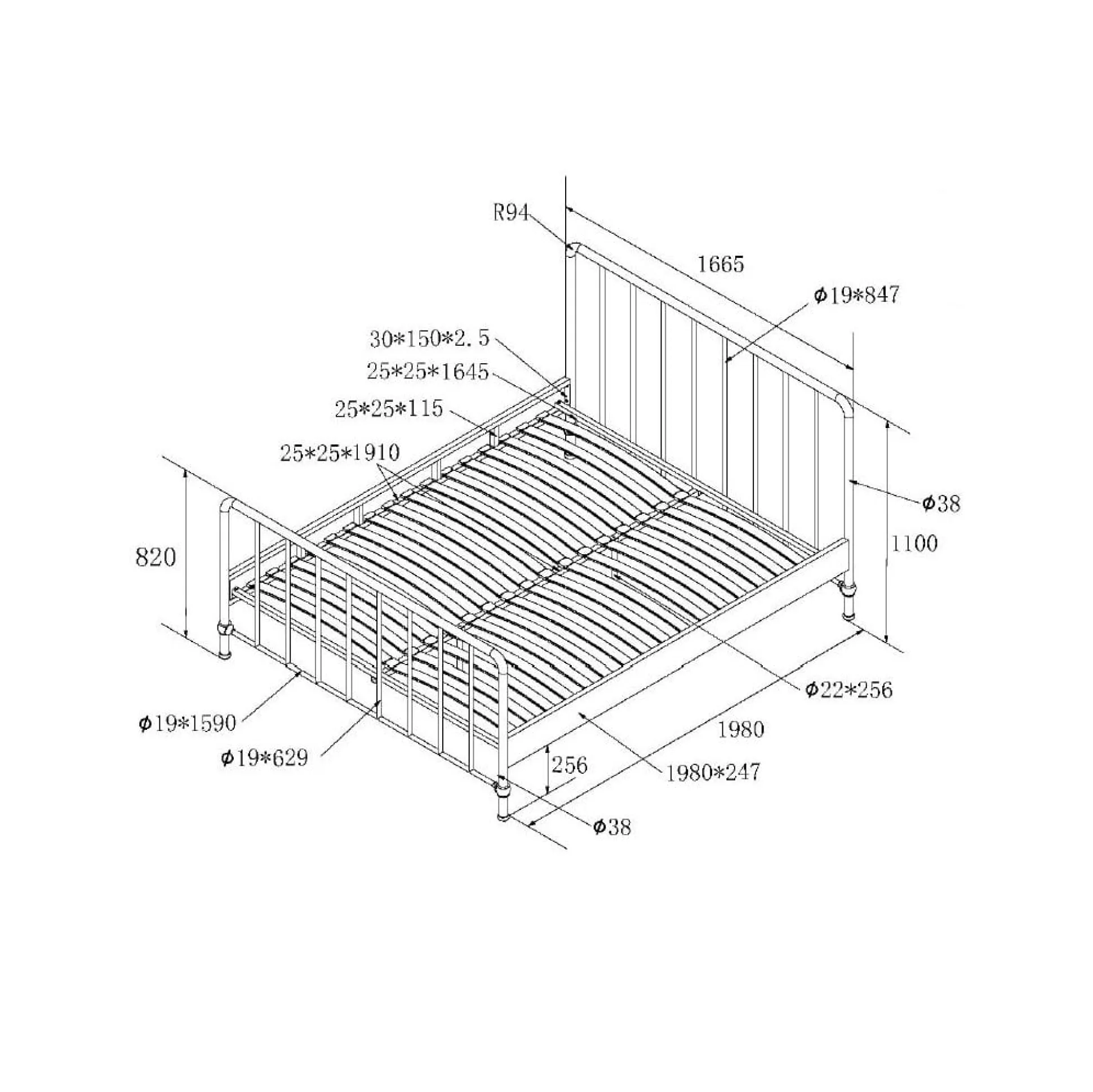 Bed Jay Groen 160×200 cm