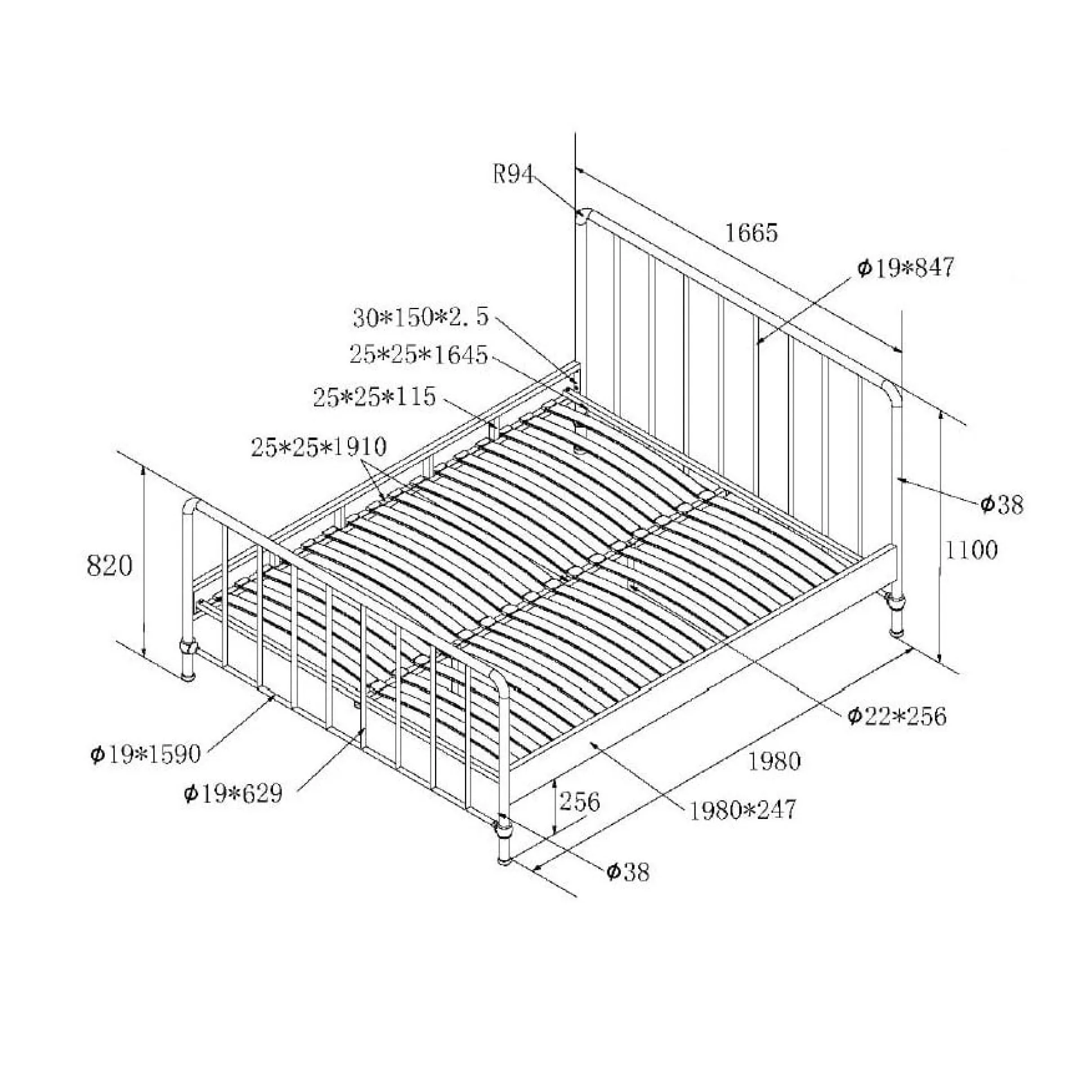 Bed Jay Wit 160×200 cm