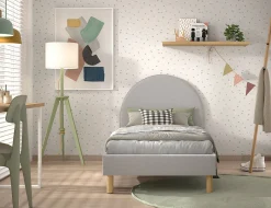 Bed Victoria Bouclé Grijs 90×200 cm