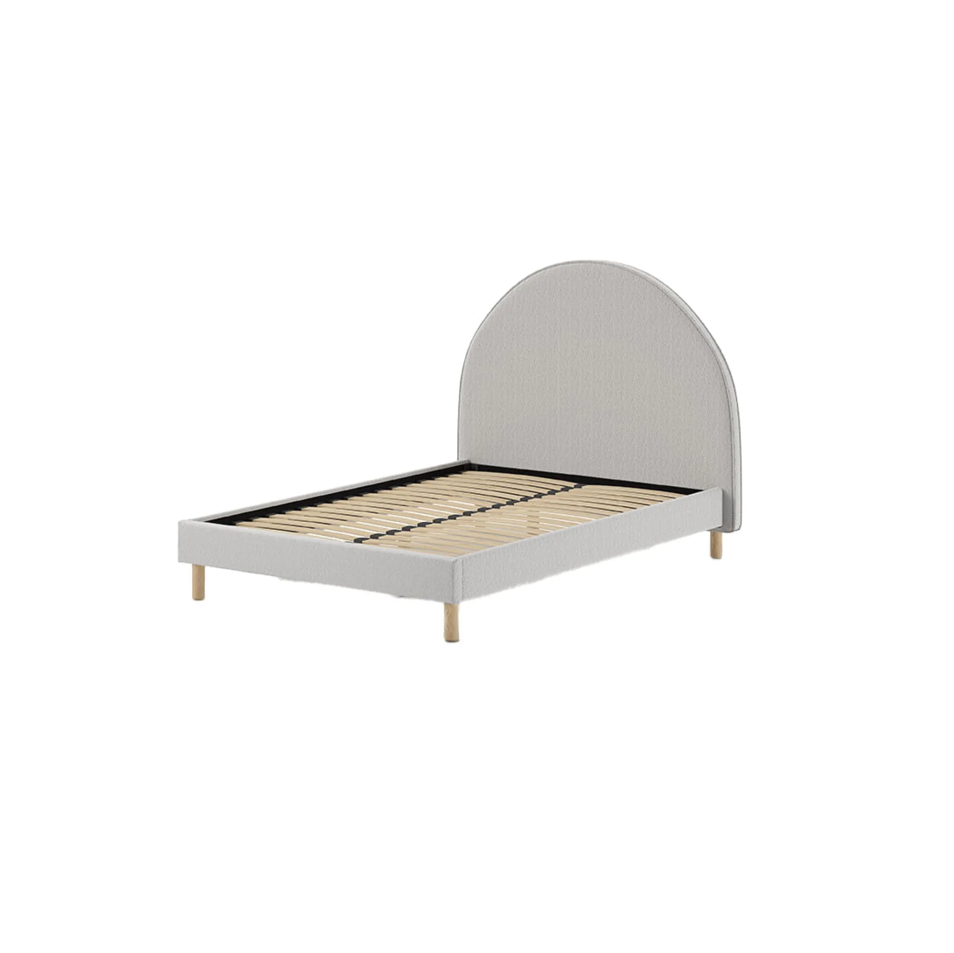 Bed Victoria Bouclé Grijs 140×200 cm