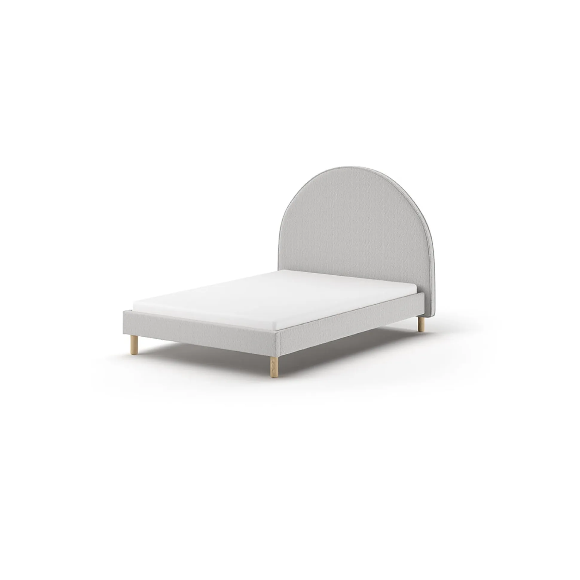 Bed Victoria Bouclé Grijs 140×200 cm