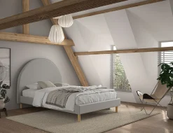 Bed Victoria Bouclé Grijs 140×200 cm