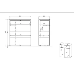 Bergkast Sirmione Zwart