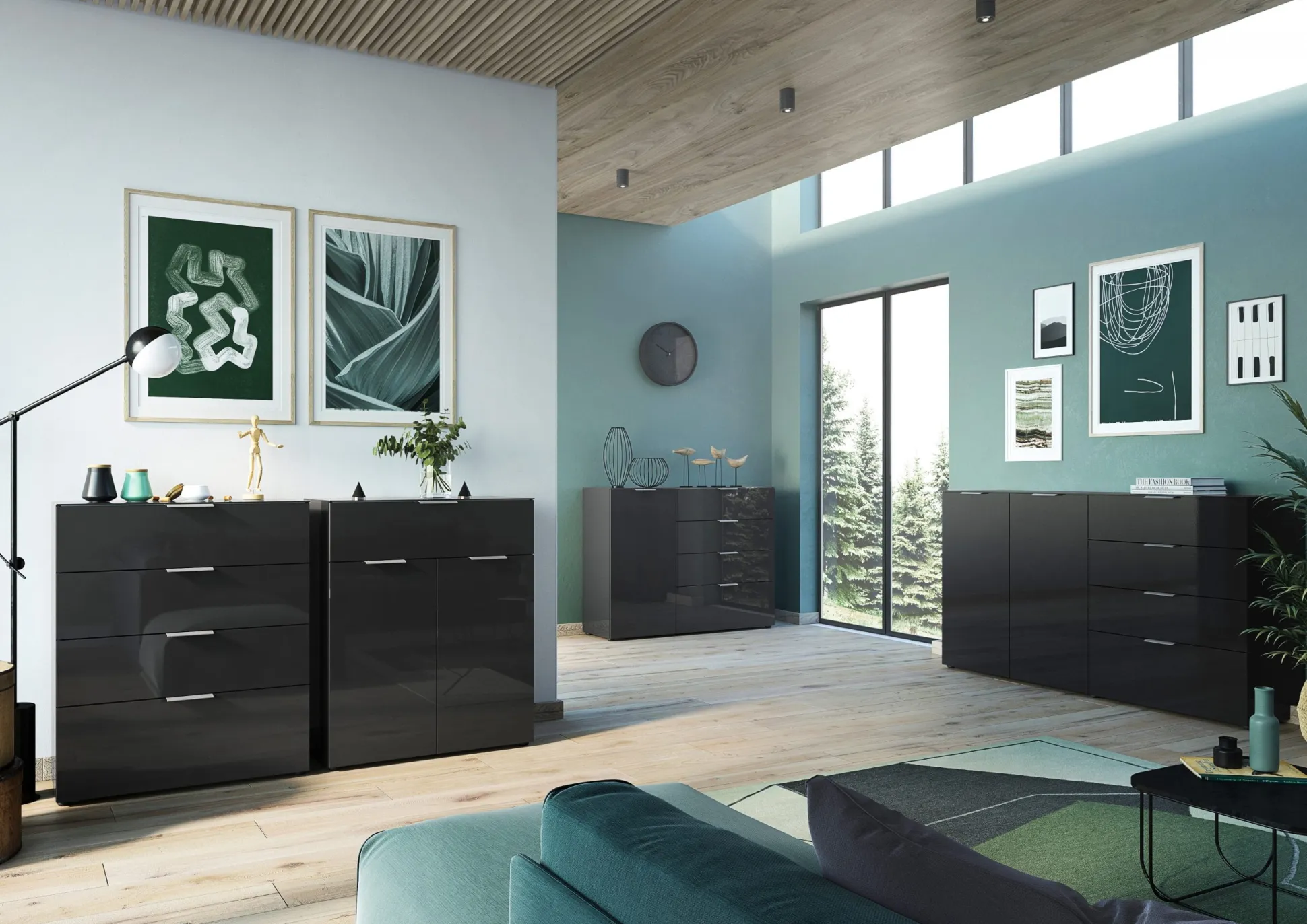 Bergkast Sirmione Zwart