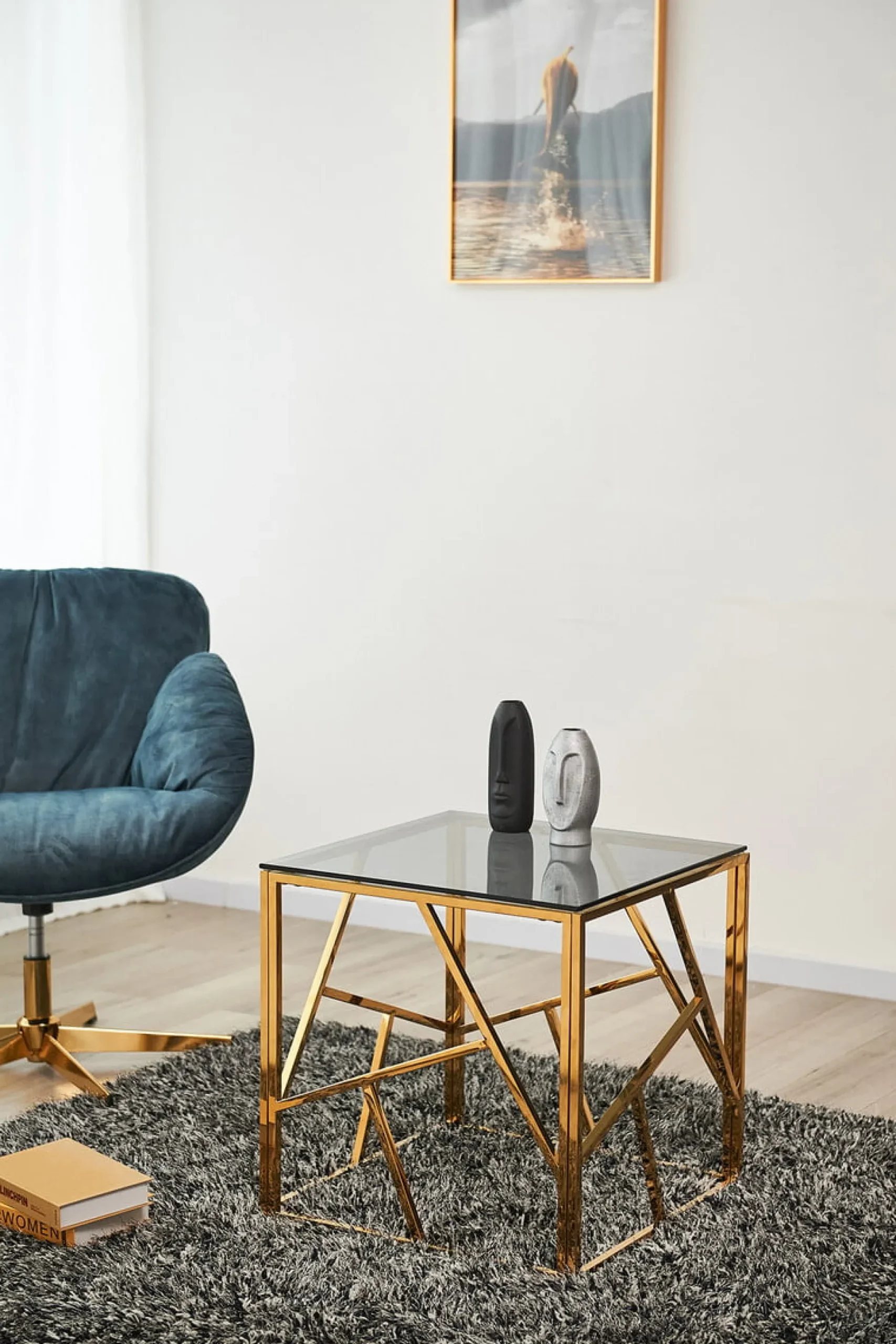 Bijzettafel Benin Goud 55×55 cm