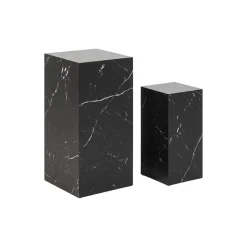 Bijzettafel set Nadja Zwart Marmer