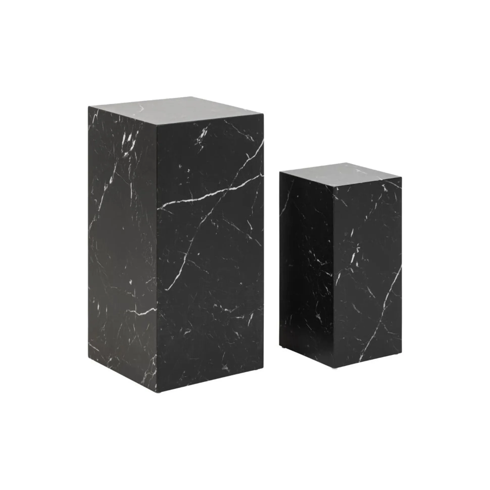 Bijzettafel set Nadja Zwart Marmer