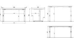 Bureau Galileo Wit 140 cm