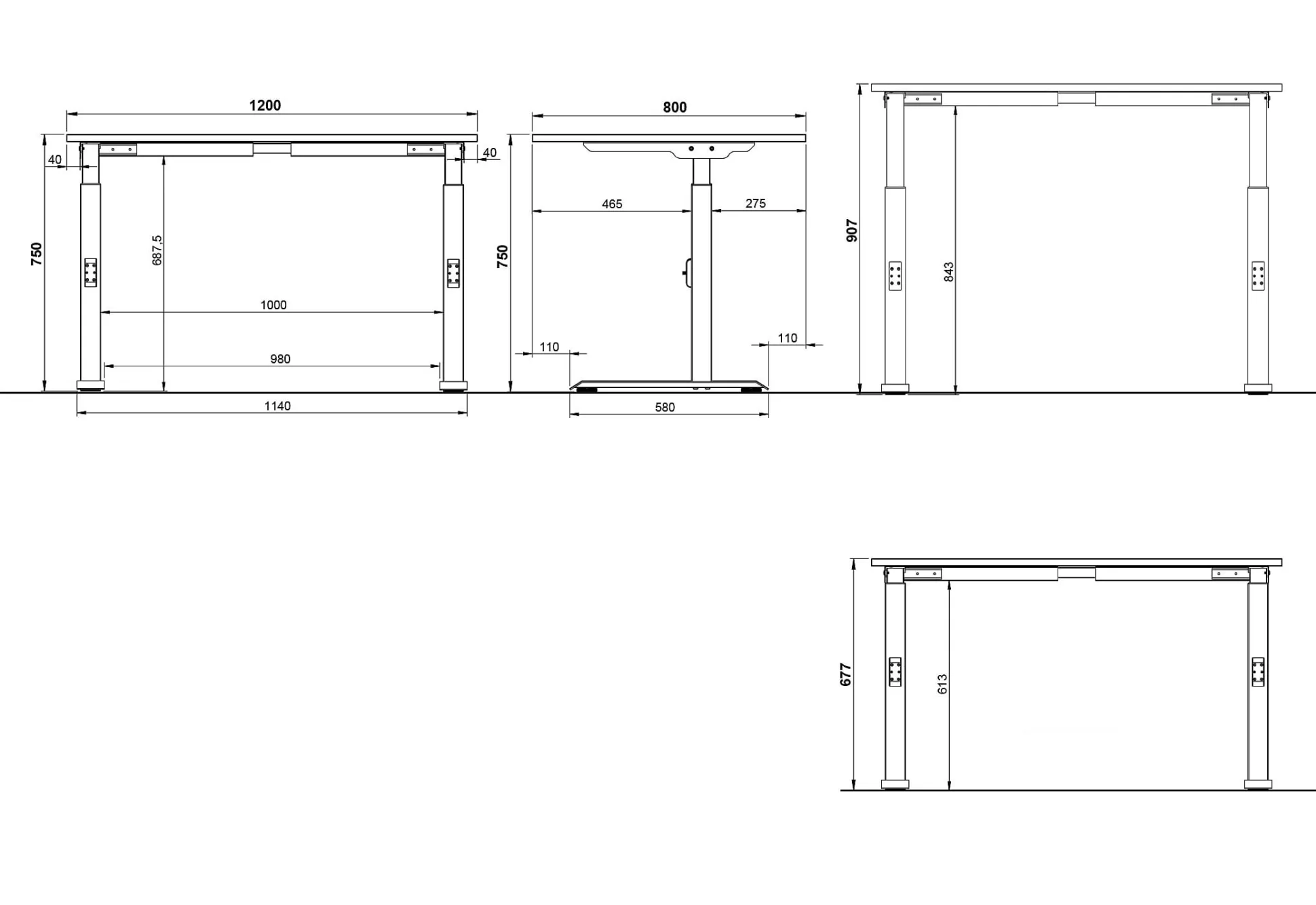 Bureau Galileo Wit 120 cm