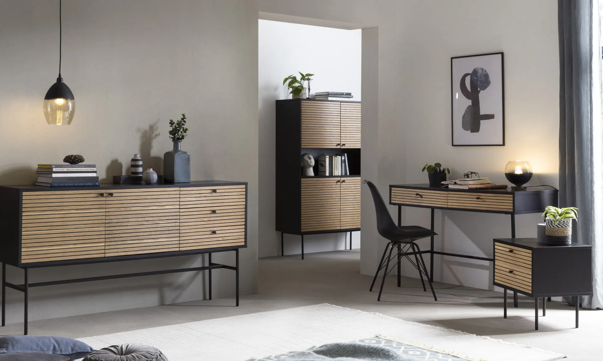 Bureau Madeira Eiken-Zwart