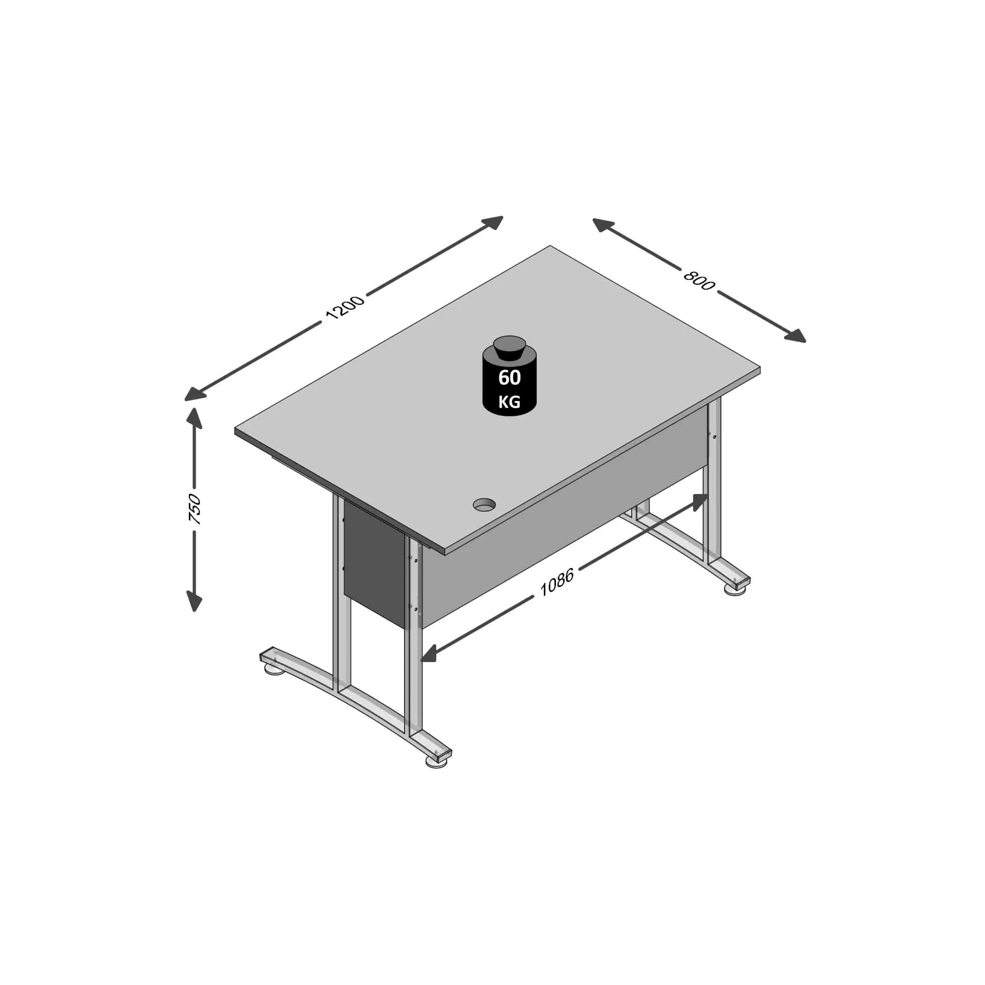 Bureau Nereus Oudeiken 120 cm